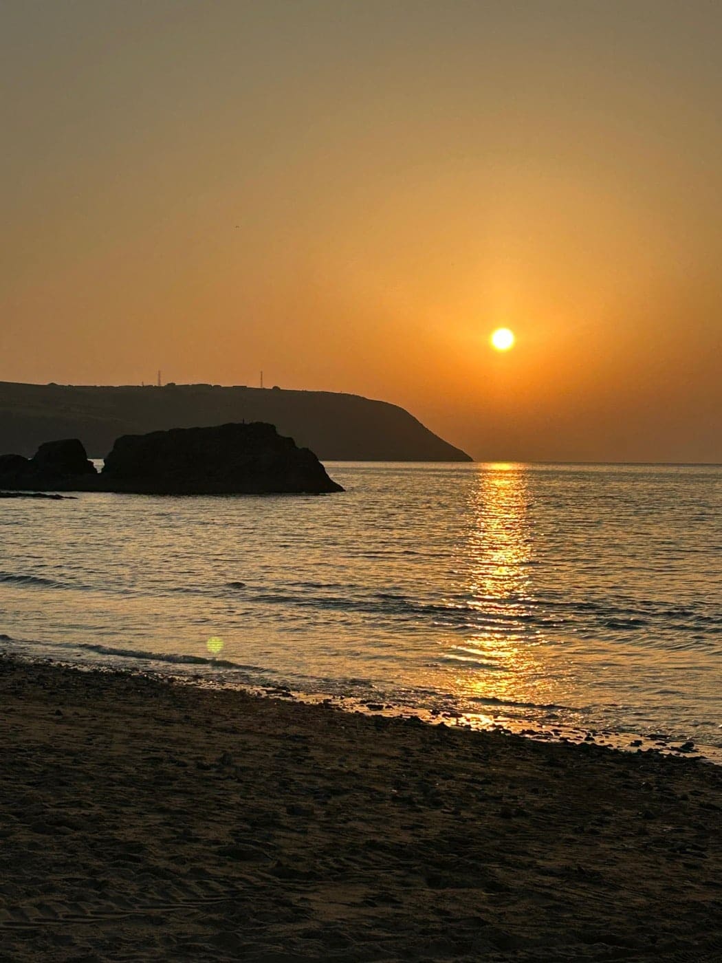 Dramatic Welsh coastal sunset
