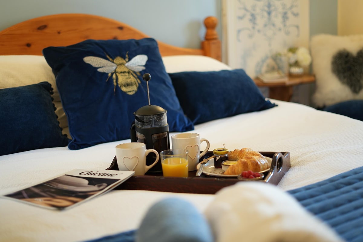 Plenty of space for up to four people, with a double bedroom and two single beds up in the eaves
